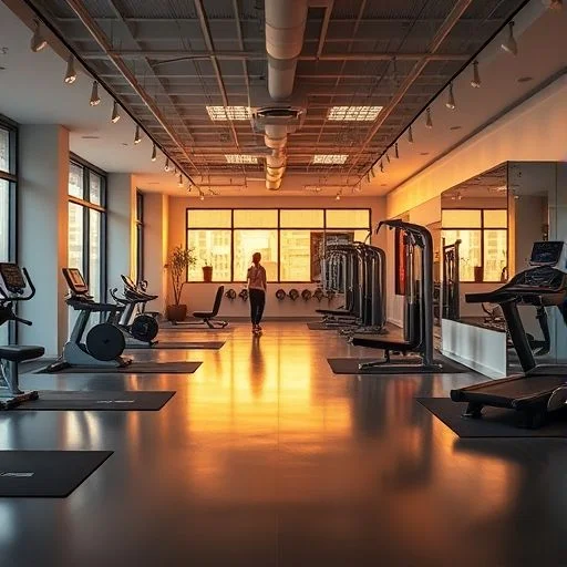 Woman engaged in group stretching.